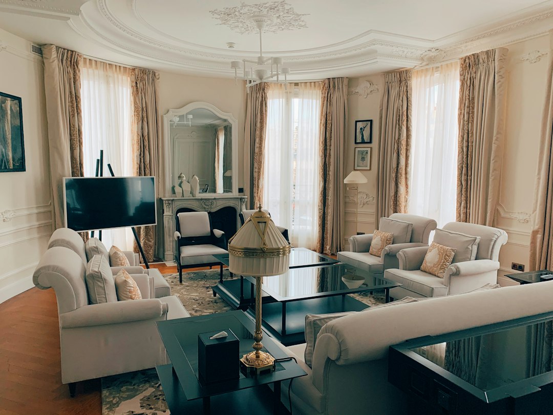 Luxury living room curtains in a modern apartment